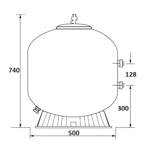 Фильтр  10м3/ч Jazzi S-Series 500мм мотаный c боковым вентилем 1 1/2" (040221)